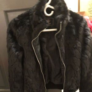 Black faux fur jacket